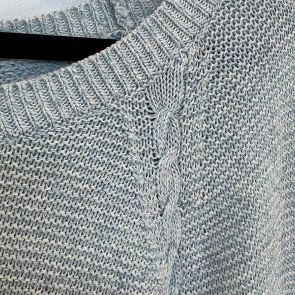 Talbots 2xl Blue & White with Pink Trim Midweight Sweater EUC Spring Casual Work - Picture 4 of 6